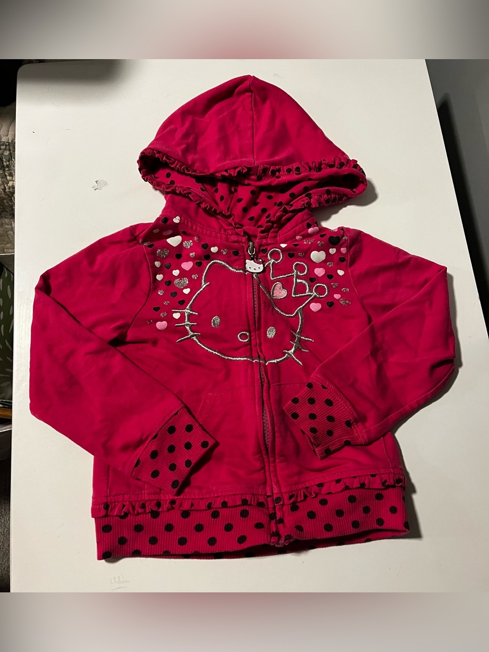 Vintage 2011 Youth size 5 Princess by Hello Kitty Pink Full-Zip Sweatshirt